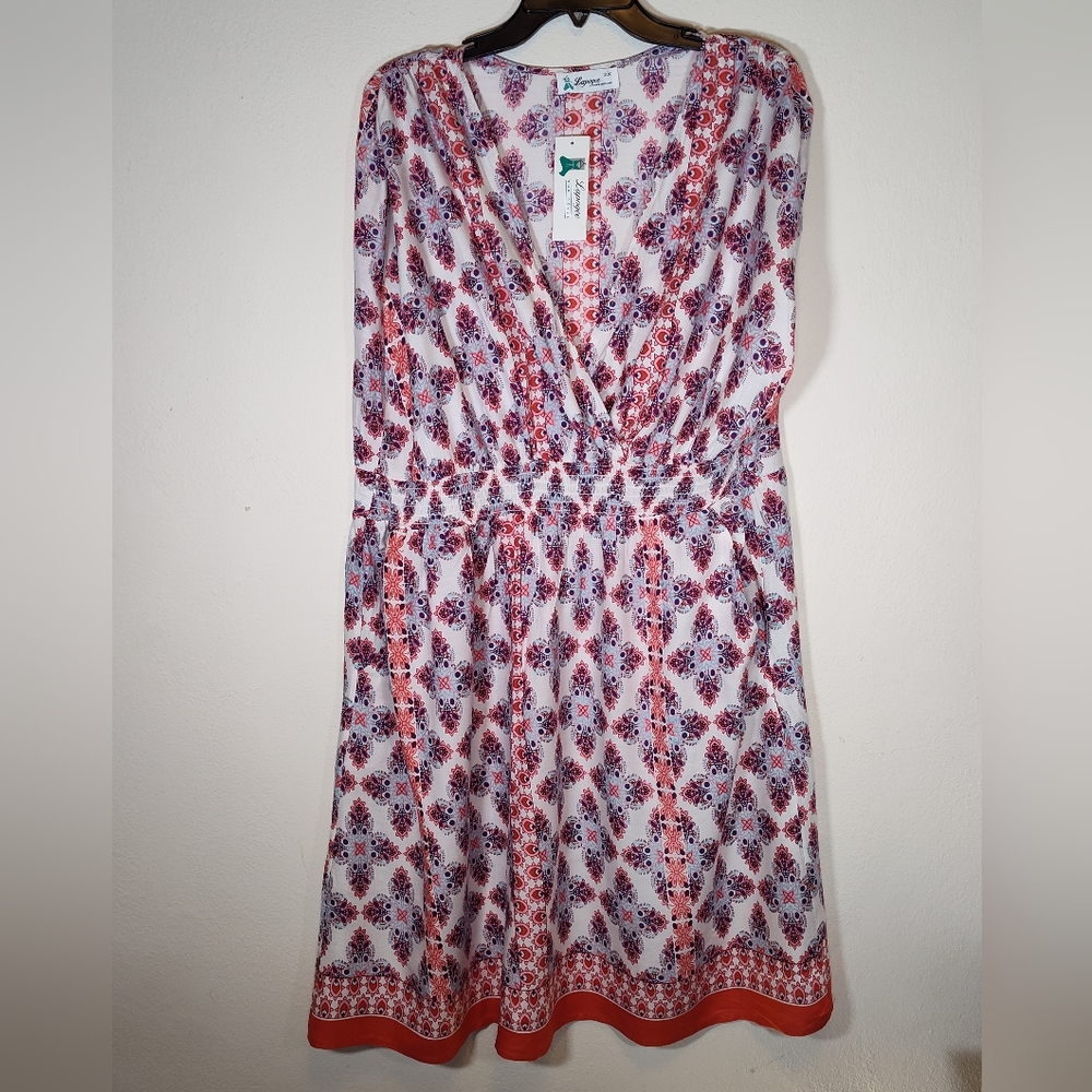NWT Lapogee Worldover Floral Print Maxi Dress Size 2X